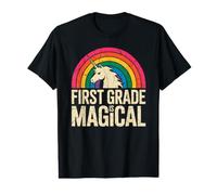 Cute 1ST Grade Magical Girl Rainbow Unicorn Teacher Happy Value Graphic T-Shirt