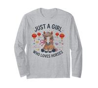 Cute 2026 Pony JUST Girl WHO Loves Horses Zodiac Cowgirl Long Sleeve T-Shirt