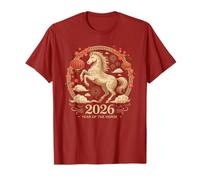 Cute 2026 Year of The Horse Fortune Lady Lunar Lantern Joy T-Shirt