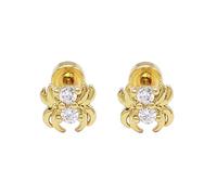 Cute 20g Tiny Spider Flat Screw Back Cartilage Stud Earrings for Women Dainty Crystal Studs Small Pierced Earring Chic Animal Creepy Barbell Body Scary Funny Halloween Party Costumes Jewelry, S, Metal