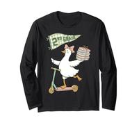 Cute 2nd Grade Back to School Duck Scooter Ride Long Sleeve T-Shirt