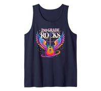 Cute 2ND Grade Rocks Reading Music Rockstar Magical Teacher Tank Top