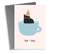 Cute 30th Birthday Card - Fur-tea - Cat Thirty Pun