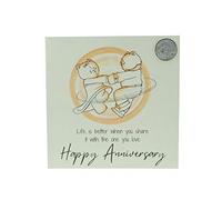 Cute 30th Wedding Anniversary Card, Dancing Bears - Free Metal 30th Anniversary Love Token Gift (gc-annidancing30)