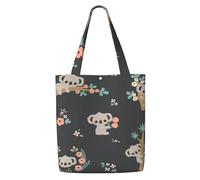 Cute 3D Animal Koala,Reusable Grocery Bags Shopping Tote Bags Large Capacity Canvas Shoulder bag