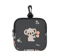 Cute 3D Animal Koala, Square Zipper Storage Bag, Neoprene Coin Purse, Small Wallets, Change Pouch, Change Purse