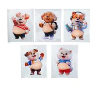 Cute 3D Belly Stickers Set, Fun Soft Cartoon Toy Pieces, Animal Decals for Creative Play, Raised Tactile Sticker Design, Kids Craft Supplies, Preschool Classroom Stickers for Books Cups Tablets