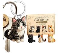 Cute 3D Cat Craft Kit, Mini 3D Bead Animal DIY Kit as Beading Kit, Simple Craft Project for Beginners, Complete Accessories Including Instructions, for Desk Decoration, Art Lessons, Siehe Beschreibung