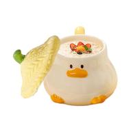 Cute 3D Duck Coffee Mug, Duck Tea Cup | Animal Coffee Mugs, 400ml Animal Cabora with Lid, Lid, with Handle, Tableware, Cartoon, Hand Painted for Chocola Juice