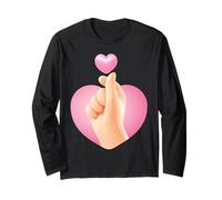 Cute 3D Finger Heart Funny Unisex Design for Men Women Tee Long Sleeve T-Shirt