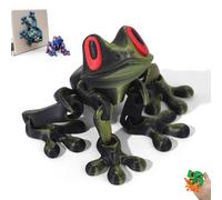 Cute 3D Frog Refrigerator Magnets, 2025 New Fridge Magnets, Funny Refrigerator Magnetic Frogs Magnet, Creative Articulated Poseable Frog Decor for Fridge & Metal Surfaces (black gold)