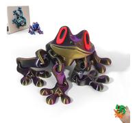 Cute 3D Frog Refrigerator Magnets, 2025 New Fridge Magnets, Funny Refrigerator Magnetic Frogs Magnet, Creative Articulated Poseable Frog Decor for Fridge & Metal Surfaces (Purple Gold)