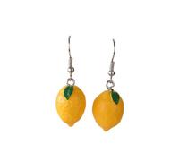 Cute 3D Fruit Dangle Earrings for Women Resin Imitation Food Drop Earrings Acrylic Strawberry Grape Orange Avocado Lemon Earrings Jewelry Gift-, Zinc, No Gemstone