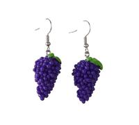 Cute 3D Fruit Dangle Earrings for Women Resin Imitation Food Drop Earrings Acrylic Strawberry Grape Orange Avocado Lemon Earrings Jewelry Gift-, Zinc, No Gemstone