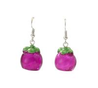Cute 3D Fruits Earring Creative Orange Lemon Strawberry Dangle Earrings Resin Peach Pineapple Grape Fruit Jewelry for Women Girls, Acrylic, No Gemstone