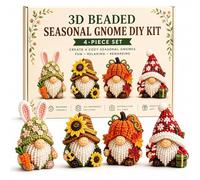 Cute 3D Gnome Beading Art Set 3D Animal Themed Beadwork Kit Handmade Cute Beaded Gnomes Kits DIY Handmade Animal Craft Kit for Beginners and Craft Enthusiasts,Includes Instructions