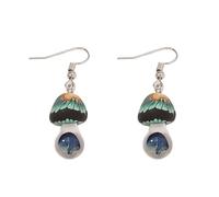 Cute 3D Mushroom Dangle Earrings for Women Girls Hypoallergenic Lovely Acrylic Resin Woodland Theme Charms Drop Dangling Fish Hook Stud Earrings Funny Weird Holiday Party Dress Accessories Jewelry