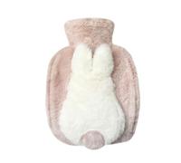 Cute 3D Rabbit Hot Water Bottle Plush and Cold Compressed Hot Water Bag 1000ML PVC Plush Hot Water Bottle Christmas New Year Valentine's Day Anniversary Birthday Gift