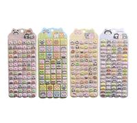 Cute 3D Stickers, 3D Animal Motifs, Pack of 4, Cute Cartoon Stickers, for Children, Family, Indoor, Outdoor, Fridge, Home, Car, Notebook, Lunch Box, Water Bottle