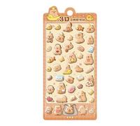 Cute 3D Stickers, Capybara Party Decoration with 7.87x3.74 Inches Sheet, Tiny Stickers, for Kids Girls Teens Adults Party Favors Phone Case Scrapbooks Planner Journals Laptops, Multicolor