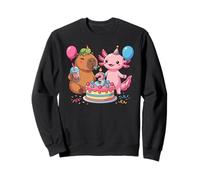 Cute 3rd Birthday Animals Capybara Axolotl Turtle Party Sweatshirt