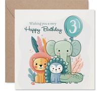 Cute 3rd Birthday Card, Safari Friends Bring Birthday Cheer
