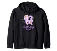Cute 3rd Birthday Girl Unicorn Rainbow Party Design Zip Hoodie