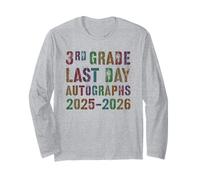 Cute 3rd Grade Last Day 2026 Write My Autographs Throwback Long Sleeve T-Shirt