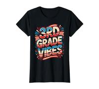 Cute 3RD Grade Vibes Bruh We Back Patriotic Teacher Little Value Graphic T-Shirt, Women, Black, XS
