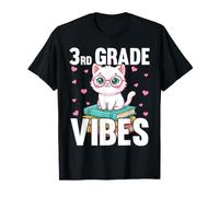 Cute 3rd Grade Vibes Cat Kitten Lover Back to School Girls T-Shirt