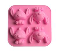 Cute 4-hole Cartoon Anime Baby Silicon Mold Tool for DIY Cake, Fondant, Baking, Biscuit, Soap, 3D Chocolates, Hard Candies, Desserts Decor.