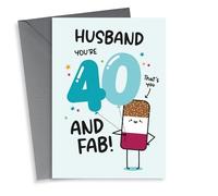 Cute 40th Birthday Card - For Husband - Fab Ice Lolly Pun