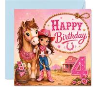 Cute 4th Birthday Card, Yeehaw Fun for a Little Cowgirl