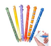 Cute 6 Pieces Marine Animal Shape Erasable Pens Various Colours | Cartoon Ballpoint Pen for Artists Teachers Scrapbooking Studies Planning Drawing School Office Home