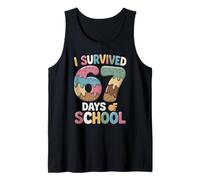 Cute 67 Days of School Meme Gen Alpha Z Slay Six Seven Slang Tank Top