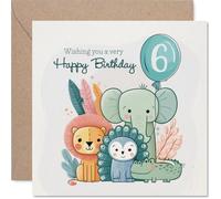 Cute 6th Birthday Card, Safari Pals Bring Birthday Cheer