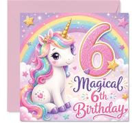Cute 6th Birthday Card, Sparkly Unicorn Magic