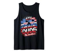 Cute 6th Grade Dude Cool Teacher Happy Coolest US Flag Tank Top
