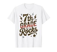 Cute 7TH Grade Rocks First Day Band Teacher Girls Keepsake Value Graphic T-Shirt, Men, White, L