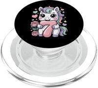 Cute 7th Horse Birthday Seven Year Old Girl B-day Horses PopSockets PopGrip for MagSafe