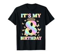 Cute 8 Years Old Girl Funny Butterfly It's My 8th Birthday T-Shirt