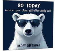 Cute 80th Birthday Card Another Year Older and Still Effortlessly Cool' Funny Birthday Card for 80th Years Eightieth Eighty