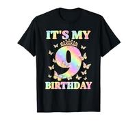 Cute 9 Years Old Girl Funny Butterfly It's My 9th Birthday T-Shirt