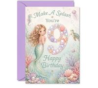 Cute 9th Birthday Card, Make a Splash with Mermaid Magic