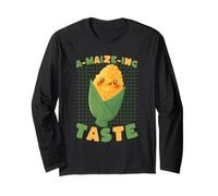 Cute A-Maize-ING Taste Corn Pun Foodie Design Long Sleeve T-Shirt