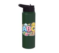 Cute ABC Alphabet Learning Preschool Kindergarten Kids Stainless Steel Insulated Water Bottle