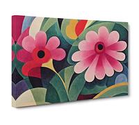 Cute Abstract Carnation Flowers Canvas Print | Gallery Wrapped 30mm Frame Wall Art | 30x20 inches | Ready to Hang | Abstract Floral Picture | Living Room Bedroom Lounge Office