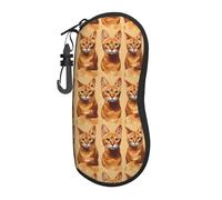 Cute Abyssinian Cats Cool Glasses Case Soft Sunglasses Eyeglass Case Cute Light Glass Pouch Box With Clip