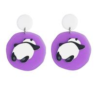 Cute Acrylic Animal Drop Earrings Colorful Boots Chicken Hen Dinosaur Lovely Panda with Bamboos Funny Animal Dangle Earrings For Women Christams Birthday Gift-Panda E