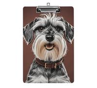 Cute Acrylic Clipboard 8.5x12 Inch - Adorable Schnauzer Low Profile Clip Board for Letter/A4 Paper, Lightweight Office Supplies with Vibrant Prints, Hanging Clipboards for Work & Gift